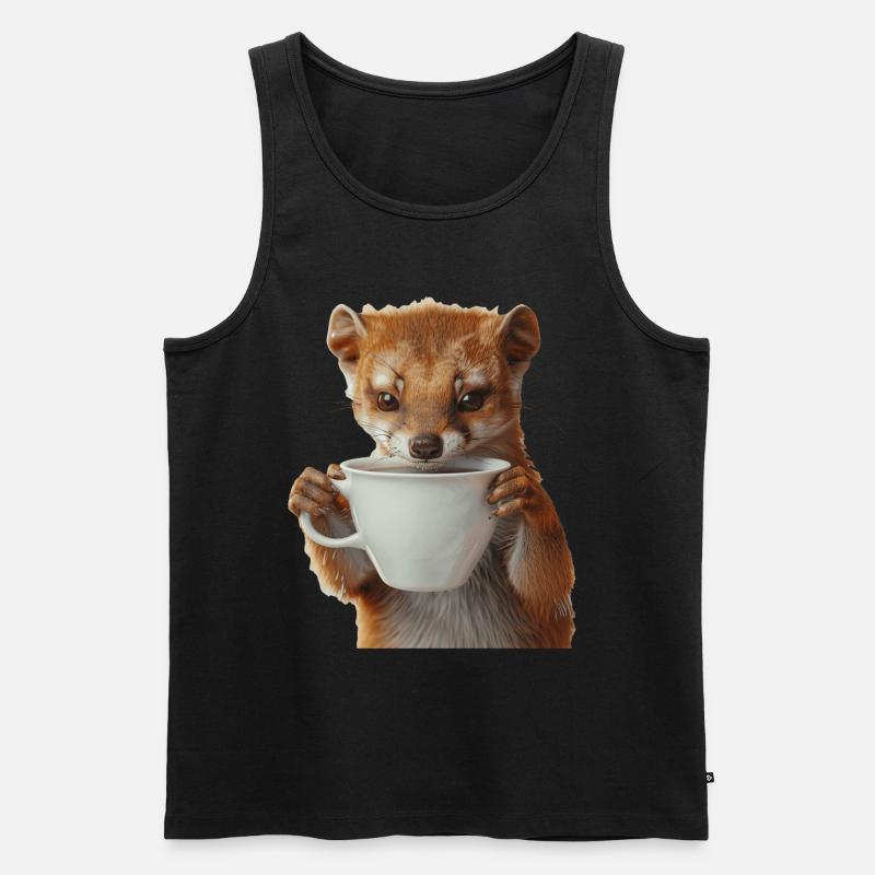 Hermelin Kaffee - Männer Premium Bio Tank Top - Schwarz