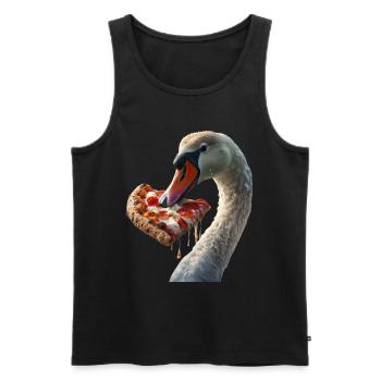 Schwan - Männer Premium Bio Tank Top - Schwarz - Vorne - Michal (187cm)