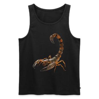 Skorpion - Männer Premium Bio Tank Top - Schwarz - Vorne - AI Model Male 178 light (178cm)