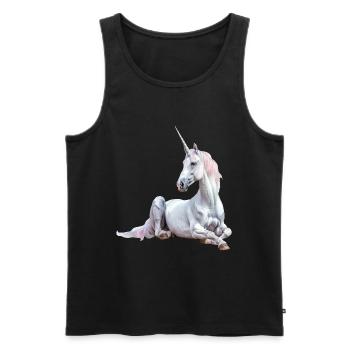 Einhorn - Männer Premium Bio Tank Top - Schwarz - Vorne - Michal (187cm)