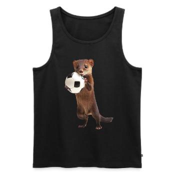 Wiesel - Männer Premium Bio Tank Top - Schwarz - Vorne - Michal (187cm)