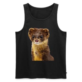 Wiesel - Männer Premium Bio Tank Top - Schwarz - Vorne - Michal (187cm)