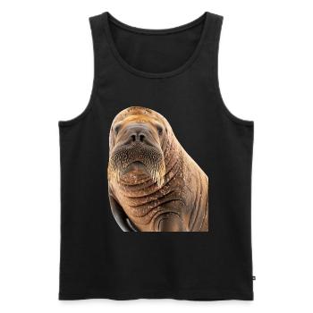 Walross - Männer Premium Bio Tank Top - Schwarz - Vorne - Michal (187cm)
