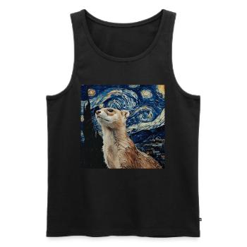 Hermelin - Männer Premium Bio Tank Top - Schwarz - Vorne - AI Model Male 178 light (178cm)