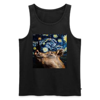 Warzenschwein - Männer Premium Bio Tank Top - Schwarz - Vorne - Michal (187cm)