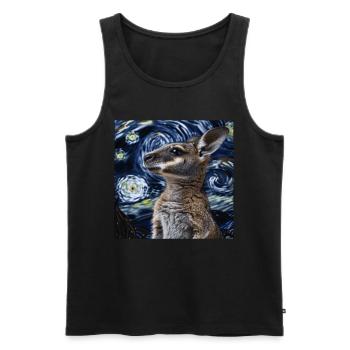 Wallaby - Männer Premium Bio Tank Top - Schwarz - Vorne - AI Model Male 178 light (178cm)