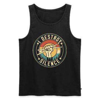 I DESTROY SILENCE - Men's Premium Organic Tank Top - black - Front - AI Model Male 178 light (178cm)