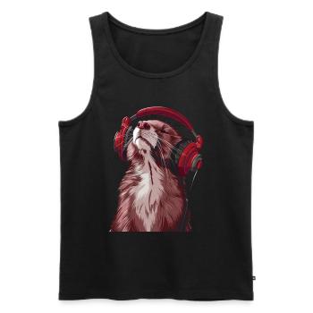 Hermelin - Männer Premium Bio Tank Top - Schwarz - Vorne - AI Model Male 178 light (178cm)