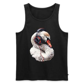 Schwan - Männer Premium Bio Tank Top - Schwarz - Vorne - Michal (187cm)