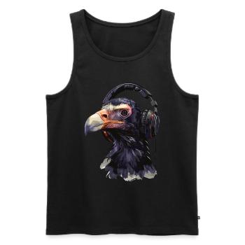 Geier - Männer Premium Bio Tank Top - Schwarz - Vorne - Michal (187cm)