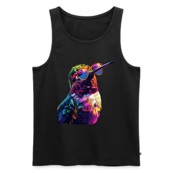 Kolibri - Männer Premium Bio Tank Top - Schwarz - Vorne - AI Model Male 178 light (178cm)