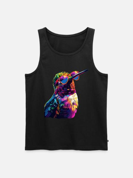 Kolibri - Männer Premium Bio Tank Top - Schwarz