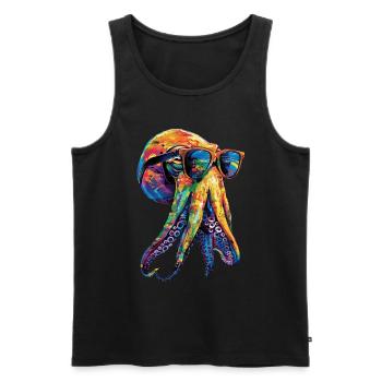 Tintenfisch - Männer Premium Bio Tank Top - Schwarz - Vorne - Michal (187cm)