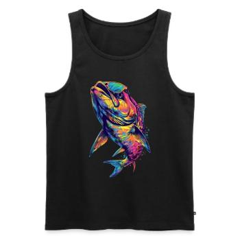 Tarpon - Männer Premium Bio Tank Top - Schwarz - Vorne - Michal (187cm)