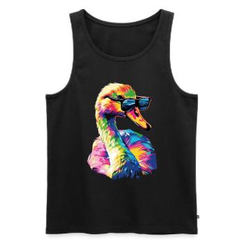 Schwan - Männer Premium Bio Tank Top - Schwarz - Vorne - Michal (187cm)