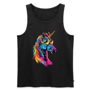 Einhorn - Männer Premium Bio Tank Top - Schwarz - Vorne - Michal (187cm)