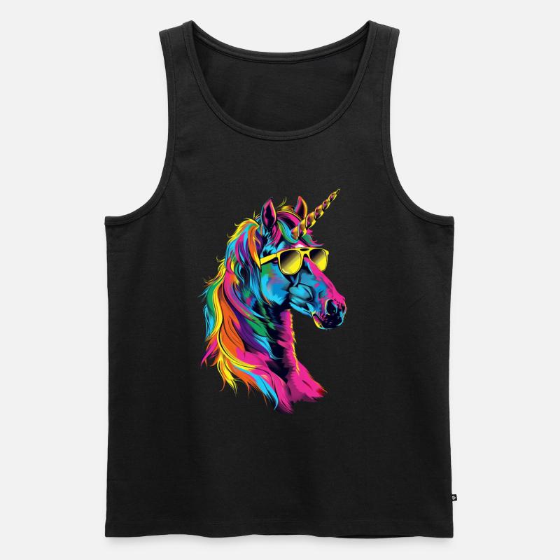 Einhorn - Männer Premium Bio Tank Top - Schwarz