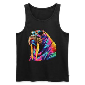 Walross - Männer Premium Bio Tank Top - Schwarz - Vorne - Michal (187cm)