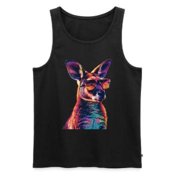 Wallaby - Männer Premium Bio Tank Top - Schwarz - Vorne - AI Model Male 178 light (178cm)