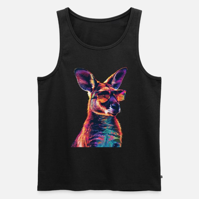 Wallaby - Männer Premium Bio Tank Top - Schwarz