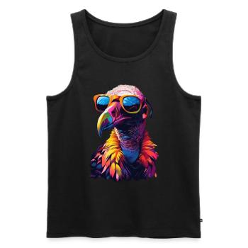 Geier - Männer Premium Bio Tank Top - Schwarz - Vorne - Michal (187cm)