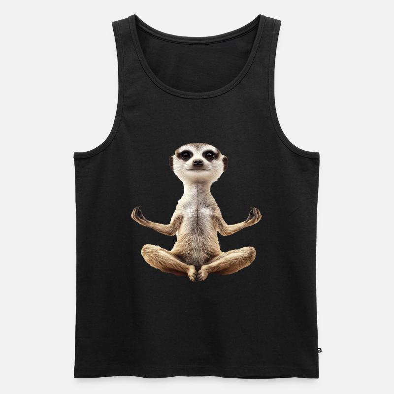 Erdmännchen - Männer Premium Bio Tank Top - Schwarz