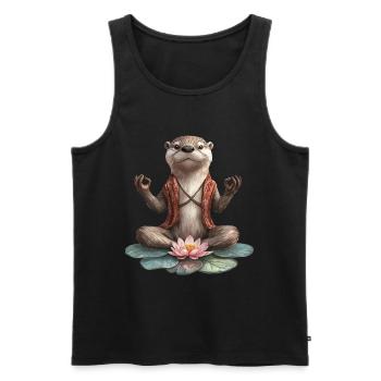 Otter - Männer Premium Bio Tank Top - Schwarz - Vorne - AI Model Male 178 light (178cm)