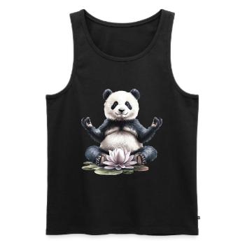 Panda - Männer Premium Bio Tank Top - Schwarz - Vorne - Michal (187cm)