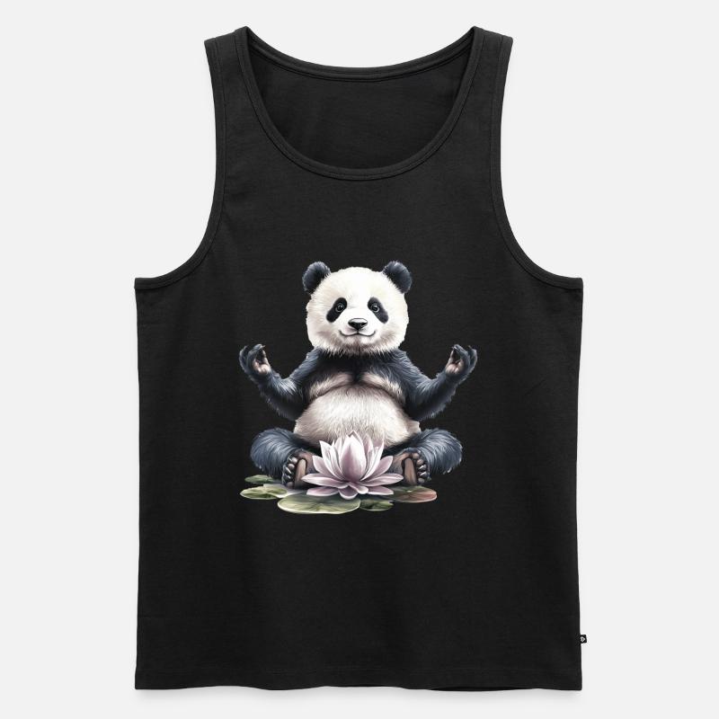 Panda - Männer Premium Bio Tank Top - Schwarz