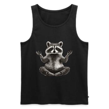 Waschbär - Männer Premium Bio Tank Top - Schwarz - Vorne - Michal (187cm)