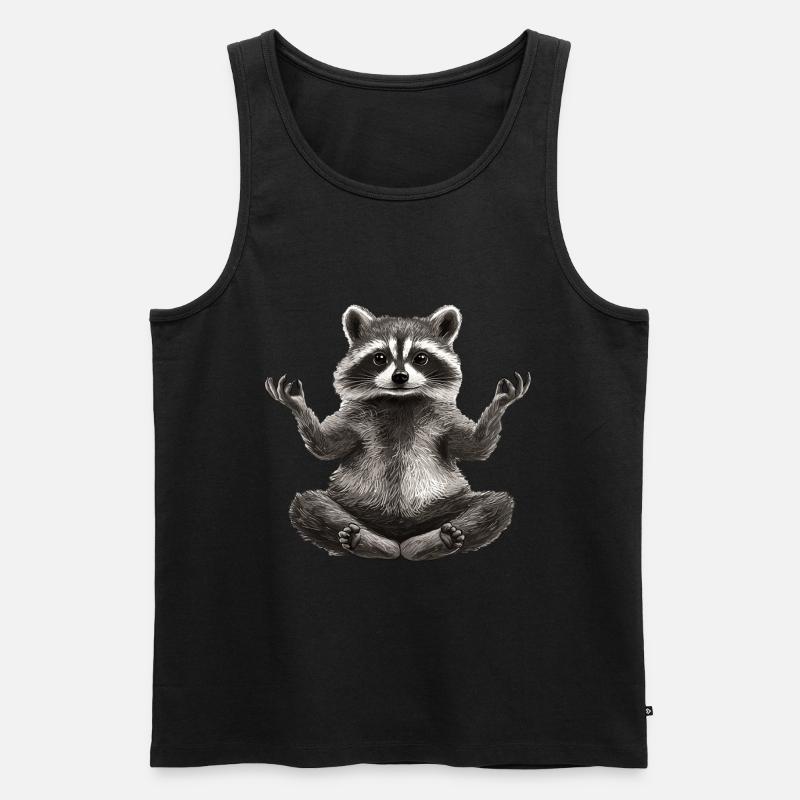 Waschbär - Männer Premium Bio Tank Top - Schwarz