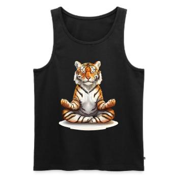 Tiger - Männer Premium Bio Tank Top - Schwarz - Vorne - Michal (187cm)