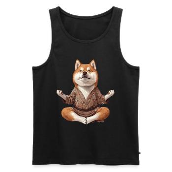 Akita - Männer Premium Bio Tank Top - Schwarz - Vorne - Michal (187cm)