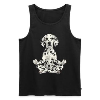 Dalmatiner - Männer Premium Bio Tank Top - Schwarz - Vorne - Michal (187cm)