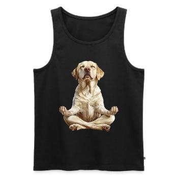 Labrador Retriever - Männer Premium Bio Tank Top - Schwarz - Vorne - Michal (187cm)