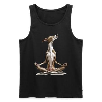 Windhund - Männer Premium Bio Tank Top - Schwarz - Vorne - AI Model Male 178 light (178cm)