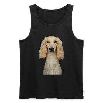 Afghanischer Windhund - Männer Premium Bio Tank Top - Schwarz - Vorne - Michal (187cm)