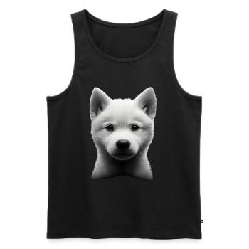 Akita - Männer Premium Bio Tank Top - Schwarz - Vorne - Michal (187cm)