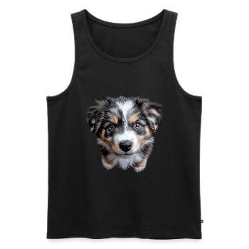 Australischer Schäferhund - Männer Premium Bio Tank Top - Schwarz - Vorne - AI Model Male 178 light (178cm)