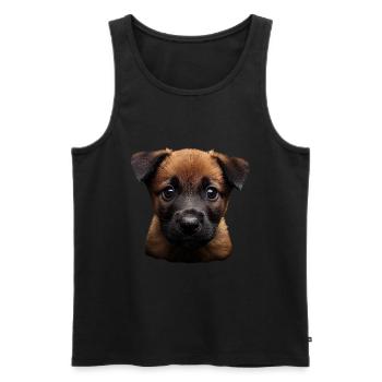 Belgischer Malinois - Männer Premium Bio Tank Top - Schwarz - Vorne - AI Model Male 178 light (178cm)