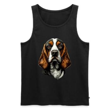 Basset - Männer Premium Bio Tank Top - Schwarz - Vorne - Michal (187cm)