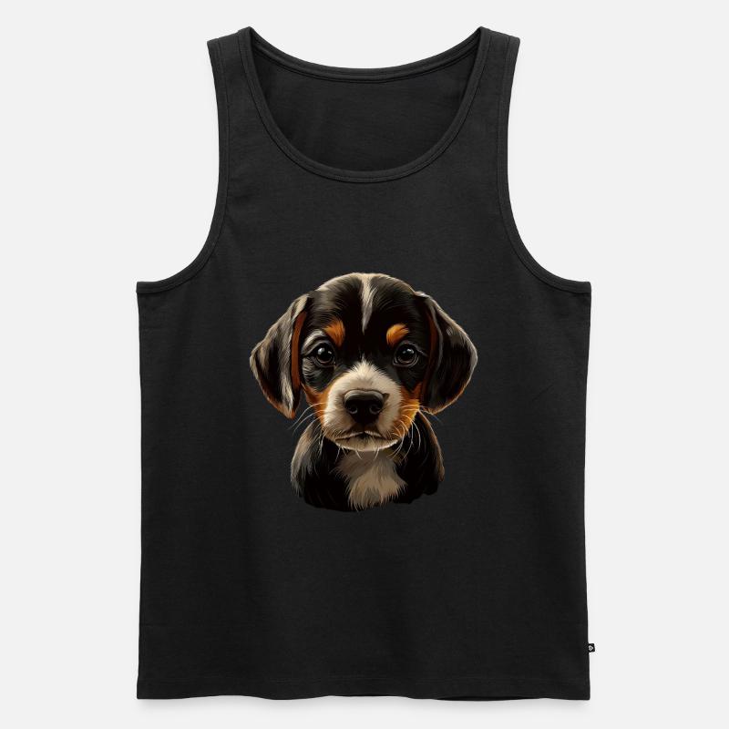 Beagle - Männer Premium Bio Tank Top - Schwarz