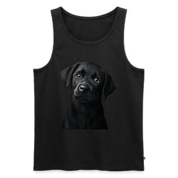 Schwarzer Labrador - Männer Premium Bio Tank Top - Schwarz - Vorne - Michal (187cm)
