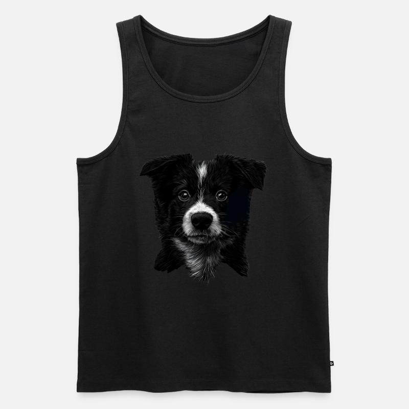 Border Collie - Männer Premium Bio Tank Top - Schwarz