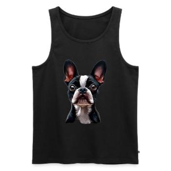 Boston Terrier - Männer Premium Bio Tank Top - Schwarz - Vorne - AI Model Male 178 light (178cm)