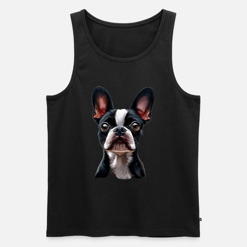 Boston Terrier - Männer Premium Bio Tank Top - Schwarz