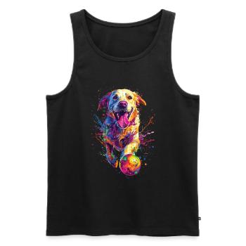 Labrador Retriever - Männer Premium Bio Tank Top - Schwarz - Vorne - Michal (187cm)