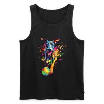 Windhund - Männer Premium Bio Tank Top - Schwarz - Vorne - AI Model Male 178 light (178cm)