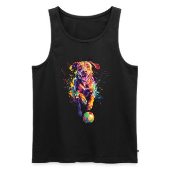 Rhodesian Ridgeback - Männer Premium Bio Tank Top - Schwarz - Vorne - Michal (187cm)