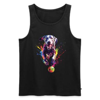 Weimaraner - Männer Premium Bio Tank Top - Schwarz - Vorne - AI Model Male 178 light (178cm)